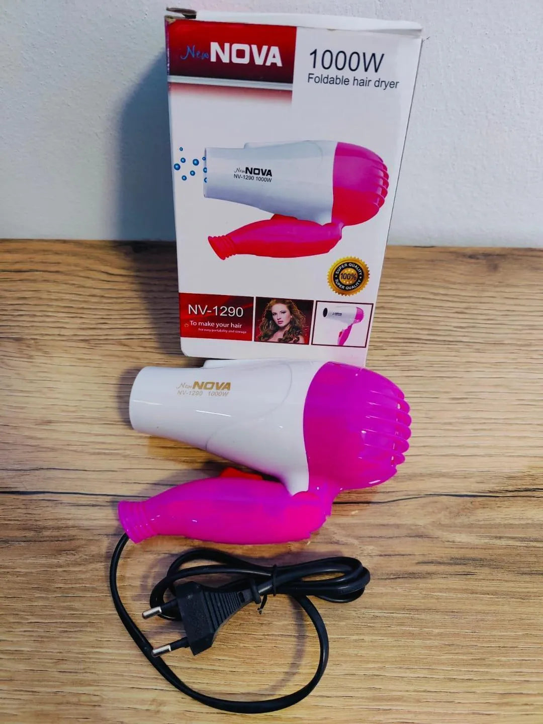 💖 Nova Hair Dryer NV-1290 – Salon Finish at Home 💁‍♀️✨
Durable Quality | Comfortable Grip | Smooth Handling | Random Color